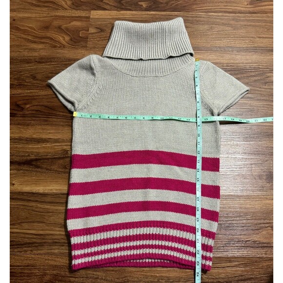 BCBG Maxazria Womens Gray Wool Blend Short Sleeve Turtle Neck Sweater Size Small - Picture 2 of 5